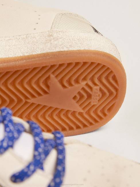 Golden Goose hombres Zapatillas deportivas ball star ltd de napa blanca con estrella de cuero laminado plateado y refuerzo en el talón 6846535