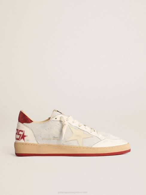 Golden Goose hombres ball star ltd cny en piel de potro blanca con estrella de cuero 6846619