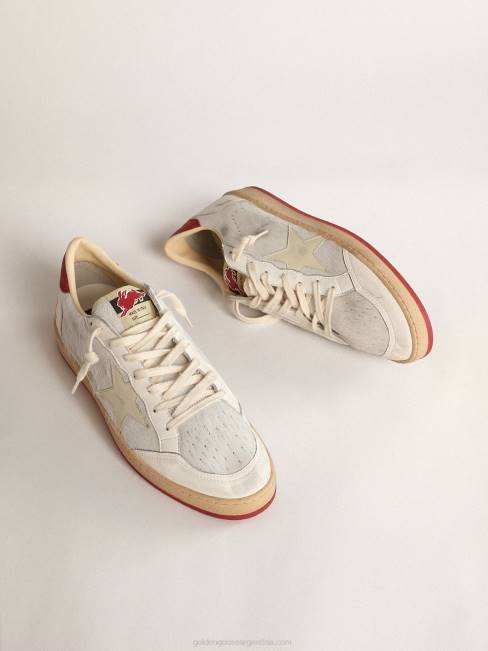 Golden Goose hombres ball star ltd cny en piel de potro blanca con estrella de cuero 6846619