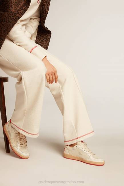 Golden Goose hombres ball star ltd cny en piel de potro blanca con estrella de cuero 6846619