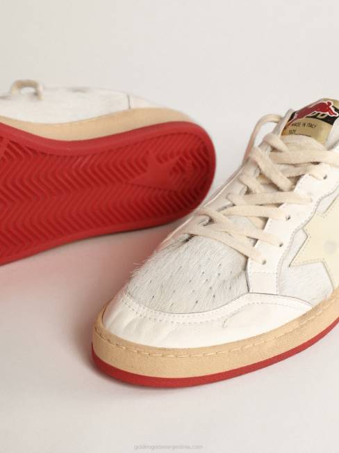 Golden Goose hombres ball star ltd cny en piel de potro blanca con estrella de cuero 6846619