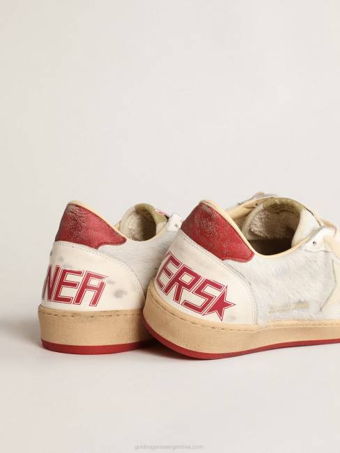 Golden Goose hombres ball star ltd cny en piel de potro blanca con estrella de cuero 6846619