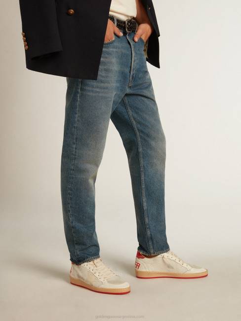 Golden Goose hombres ball star ltd cny en piel de potro blanca con estrella de cuero 6846619