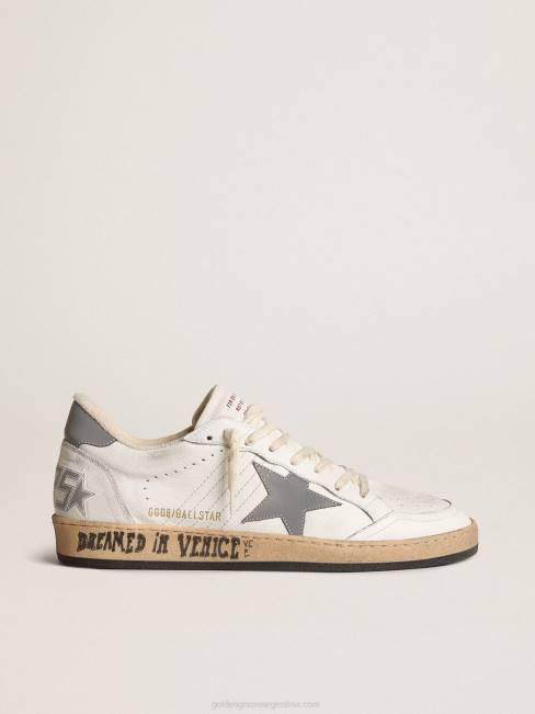 Golden Goose hombres estrella bola de napa con estrella de nailon reflectante gris y refuerzo en el talón 6846644