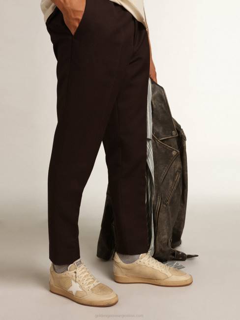 Golden Goose hombres zapatillas ball star de nailon blanco leche con estrella de piel blanca y refuerzo del talón de piel blanca 6846515