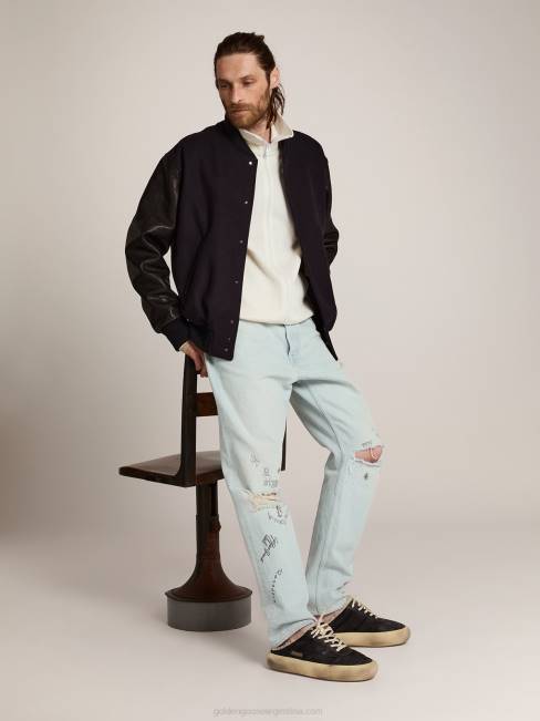 Golden Goose hombres sabot space-star de nailon negro acolchado con forro de borrego 6846613