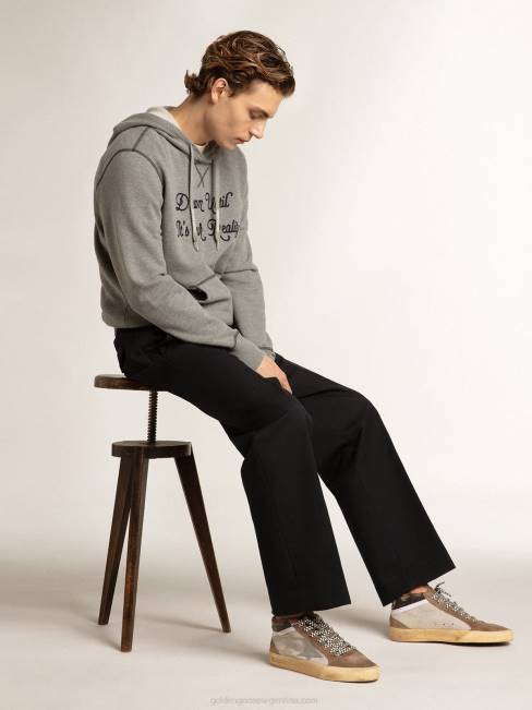 Golden Goose hombres estrella media de malla y ante con estrella de piel plateada 6846642