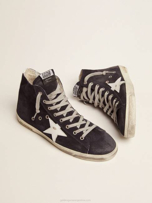 Golden Goose hombres zapatillas francy de piel con estrella de piel y refuerzo en el talón 6846521