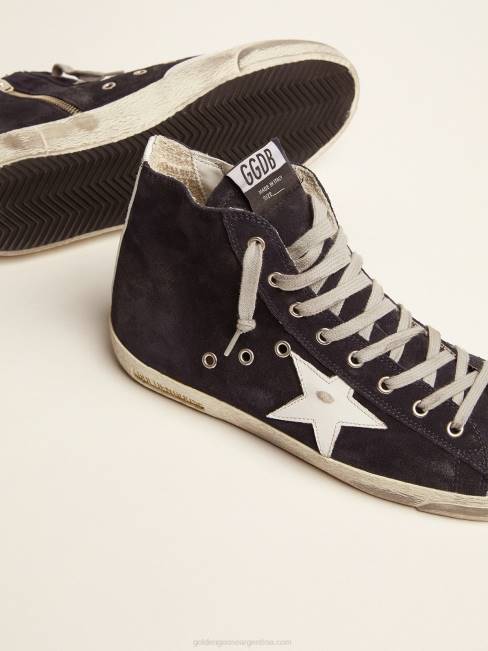 Golden Goose hombres zapatillas francy de piel con estrella de piel y refuerzo en el talón 6846521