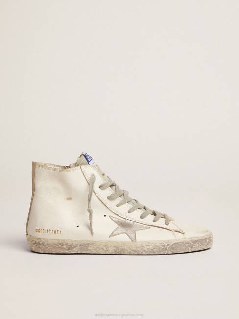 Golden Goose hombres zapatillas francy de piel con estrella plateada 6846592