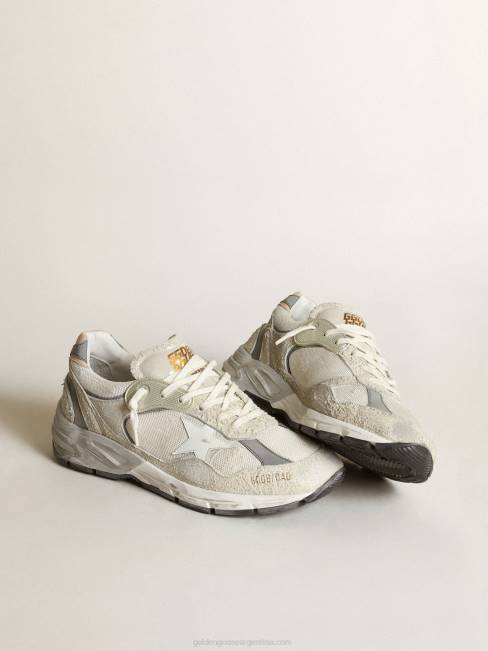 Golden Goose hombres Zapatillas deportivas dad-star de ante blanco y gris con estrella de piel blanca 6846549