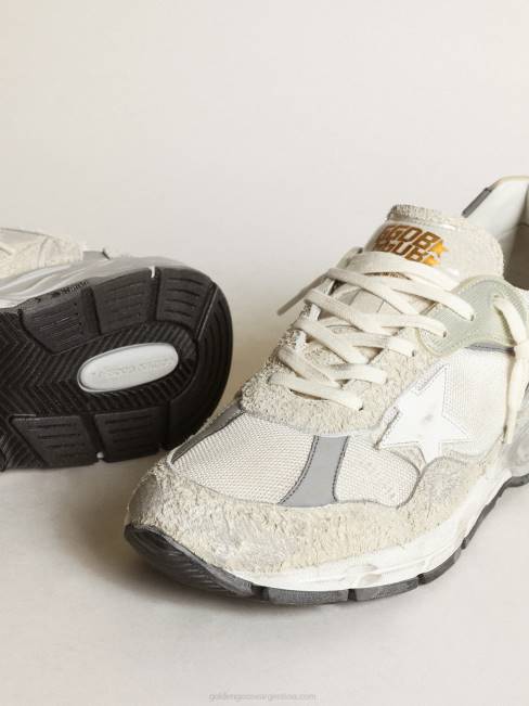 Golden Goose hombres Zapatillas deportivas dad-star de ante blanco y gris con estrella de piel blanca 6846549