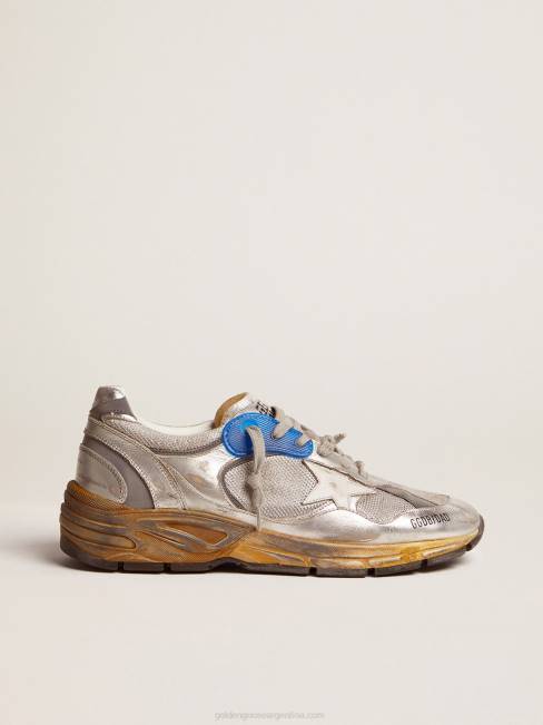 Golden Goose hombres zapatillas dad-star plateadas con acabado envejecido 6846587