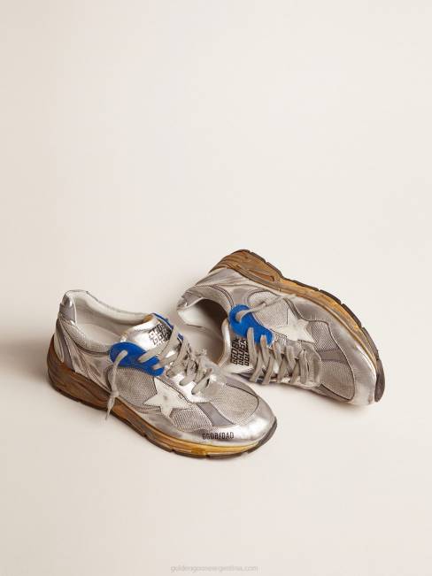 Golden Goose hombres zapatillas dad-star plateadas con acabado envejecido 6846587