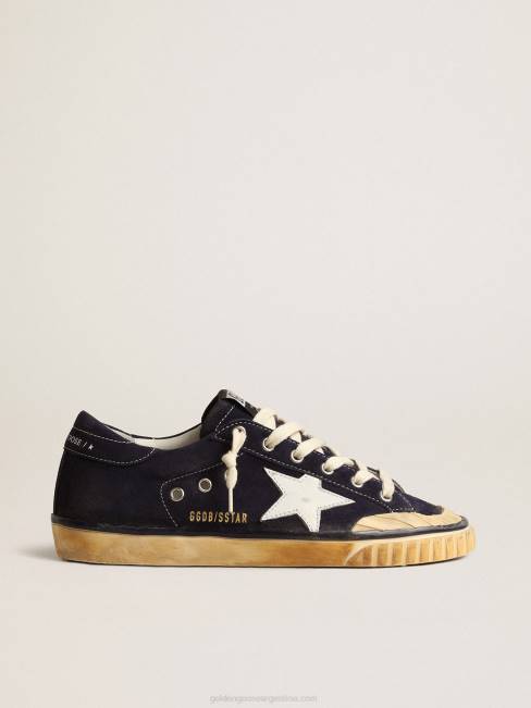 Golden Goose hombres super-star penstar ltd de ante azul con estrella blanca 6846671