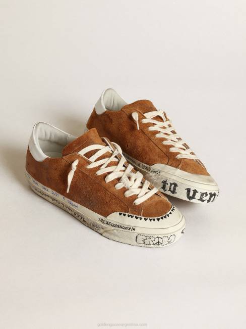 Golden Goose hombres super-star penstar ltd de ante con estrella perforada 6846606