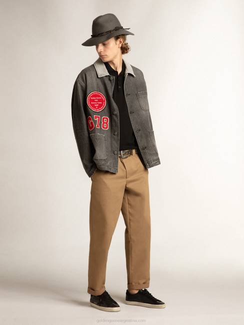 Golden Goose hombres superestrella de napa negra con estrella de ante negro y refuerzo del talón 6846658