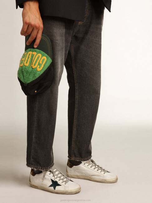 Golden Goose hombres zapatillas super-star con estrella de piel metalizada azul petróleo y refuerzo del talón de tejido ripstop de camuflaje 6846676