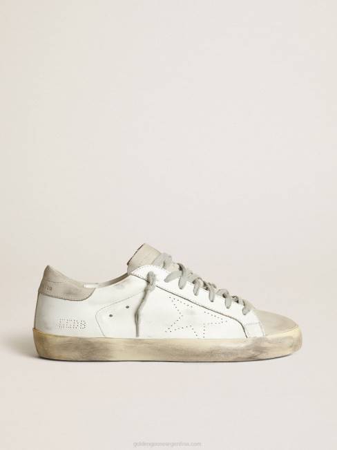 Golden Goose hombres zapatillas super-star con estrella perforada y refuerzo del talón de nobuk gris hielo 6846512