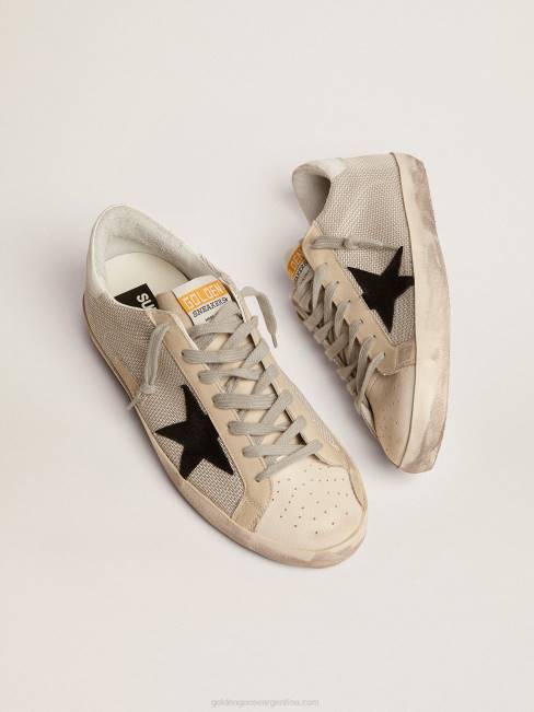 Golden Goose hombres zapatillas super-star de piel con inserción de malla 6846585