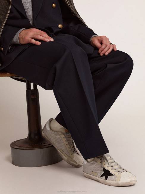 Golden Goose hombres zapatillas super-star de piel con inserción de malla 6846585