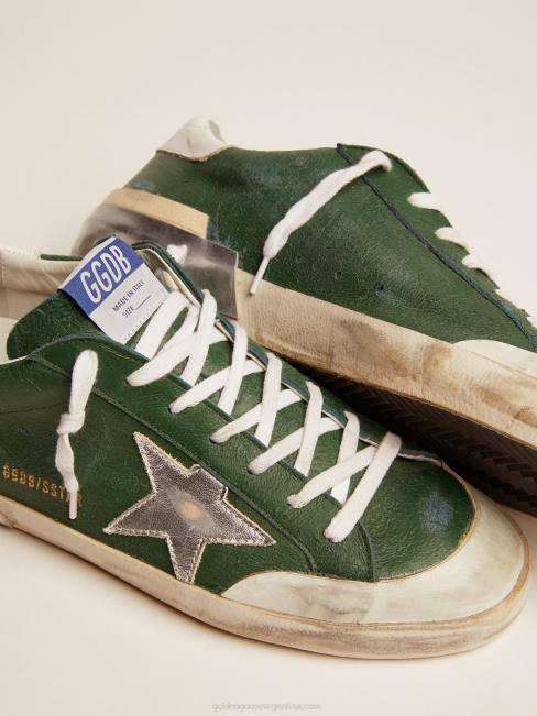 Golden Goose hombres zapatillas super-star de piel verde y multi-foxing 6846580