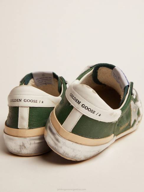 Golden Goose hombres zapatillas super-star de piel verde y multi-foxing 6846580