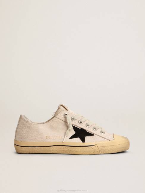 Golden Goose hombres zapatillas v-star ltd con estrella de ante negro y letras bordadas 6846562