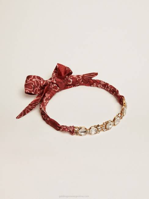 Golden Goose mujer Collar gargantilla deco jewelmates collection en color oro viejo con cristales y pañuelo estampado 6846405