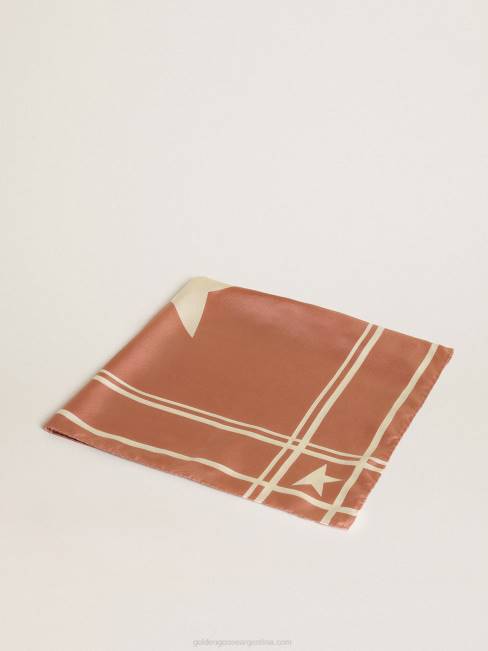 Golden Goose mujer Pañuelo de la colección rosa antiguo con estrellas y rayas blancas a contraste 6846294