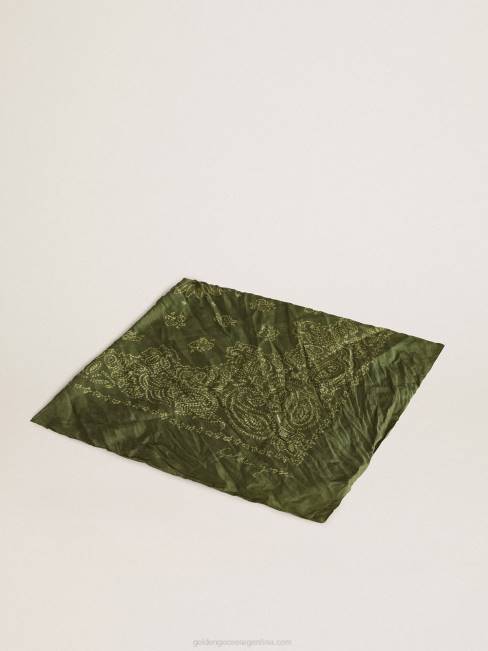 Golden Goose mujer bufanda color pesto con estampado de cachemira de puntos 6846356