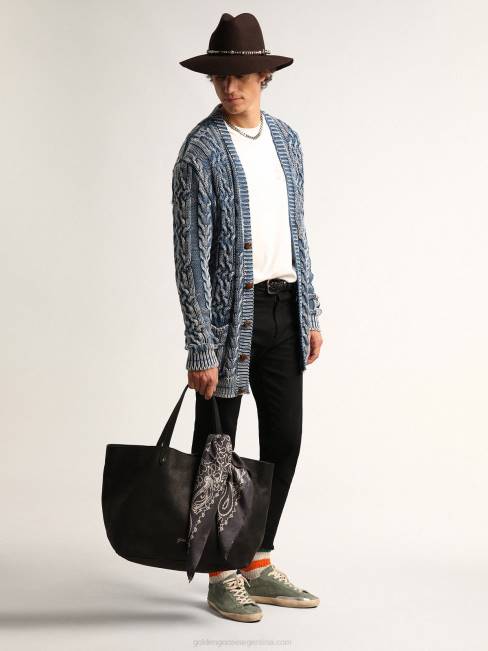 Golden Goose mujer bufanda de la colección en gris antracita con estampado paisley 6846391