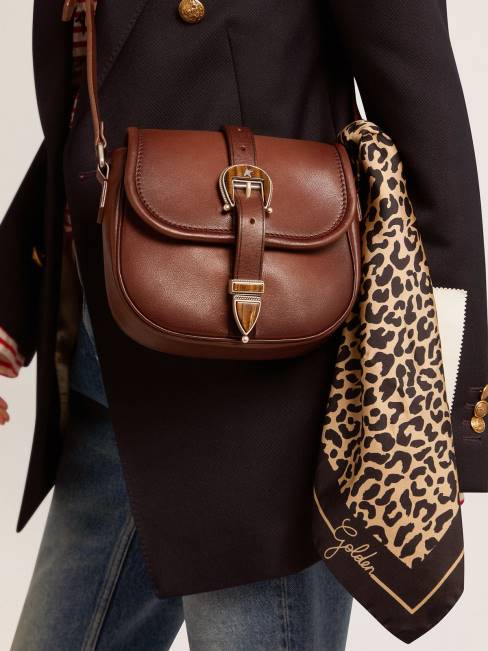 Golden Goose mujer bufanda de la colección en negro con estampado de leopardo 6846316