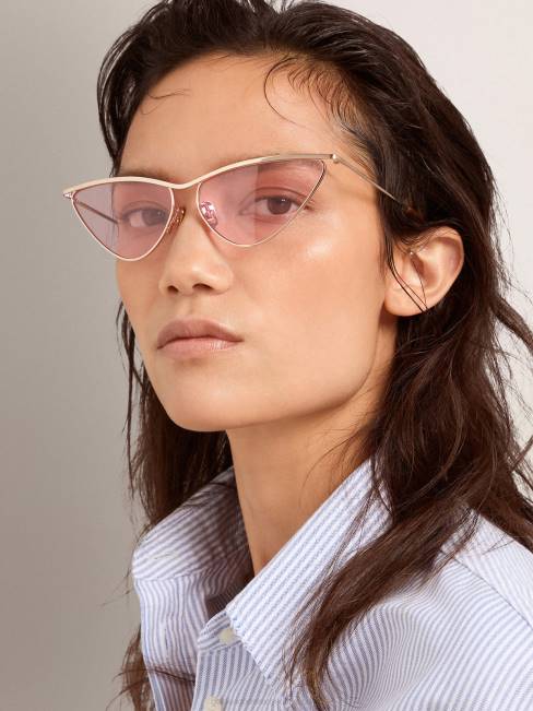 Golden Goose mujer Gafas de sol estilo ojo de gato scarlett con montura en oro rosa y lentes rosas 6846321