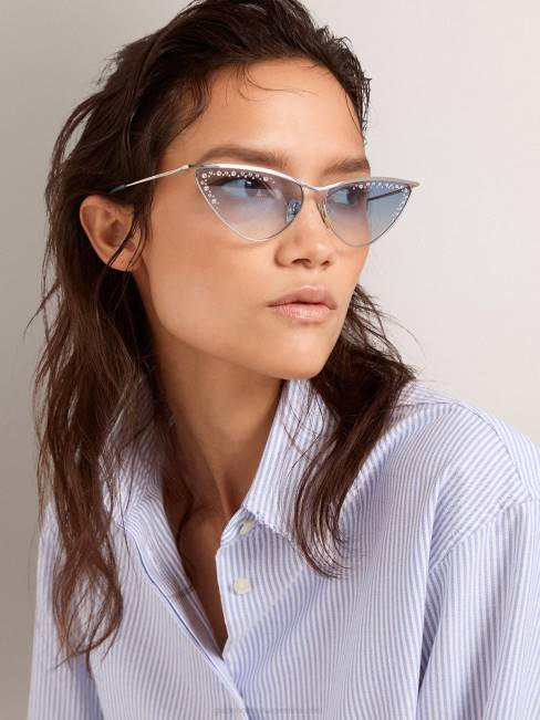 Golden Goose mujer Gafas de sol estilo ojo de gato scarlett con montura plateada y cristales 6846312