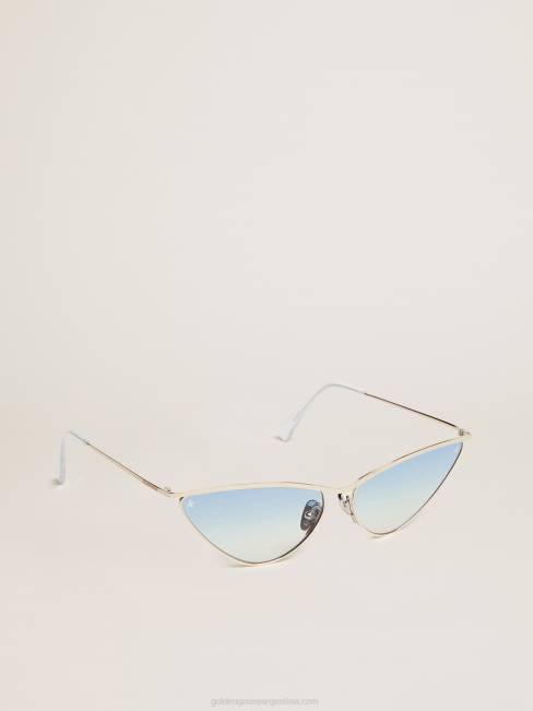 Golden Goose mujer Gafas de sol tipo ojo de gato scarlett con montura plateada y lentes azules 6846311