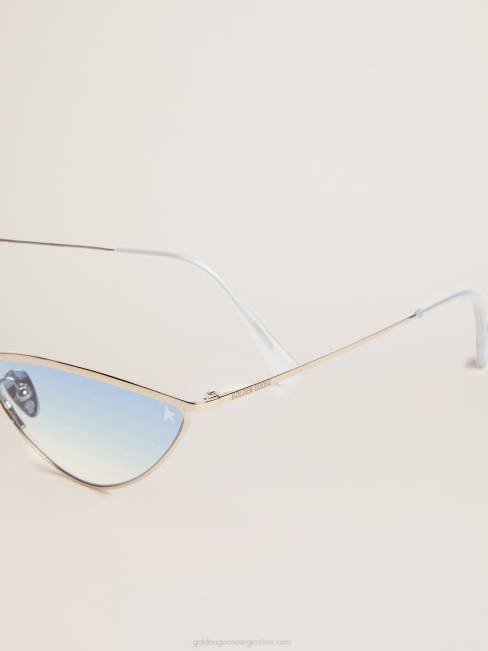Golden Goose mujer Gafas de sol tipo ojo de gato scarlett con montura plateada y lentes azules 6846311