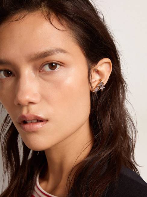 Golden Goose mujer Arete colgante individual de la colección star jewelmates en color oro viejo con cristales decorativos 6846399