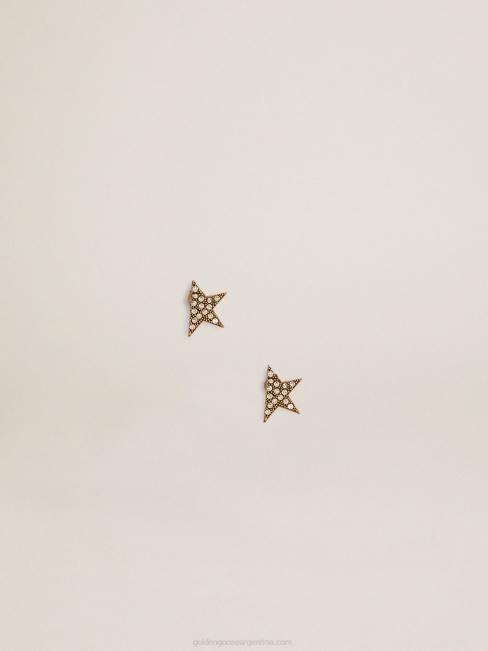 Golden Goose mujer Pendientes de botón en color oro viejo con cristales decorativos 6846287