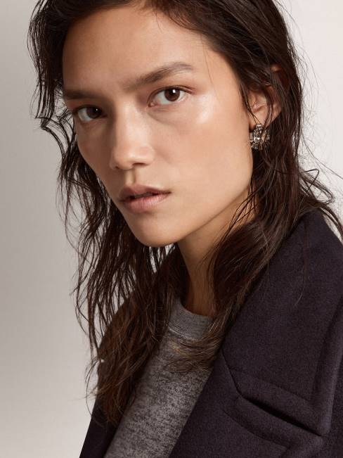 Golden Goose mujer Pendientes de botón en color oro viejo con cristales decorativos 6846325