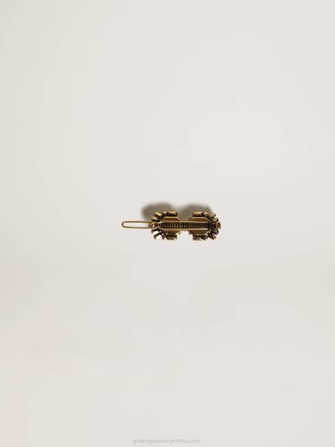 Golden Goose mujer candado de encaje con clip deco colección jewelmates en color oro viejo con cristales cuadrados y en forma de baguette 6846396