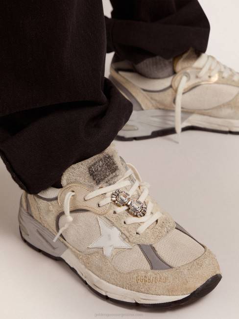 Golden Goose mujer candado de encaje con clip deco colección jewelmates en color oro viejo con cristales cuadrados y en forma de baguette 6846396