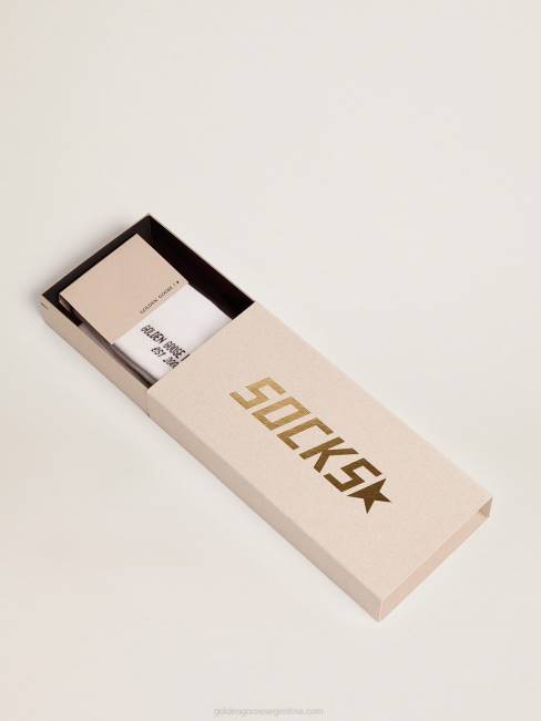 Golden Goose mujer calcetines blancos con estrella de cristal en la espalda 6846349