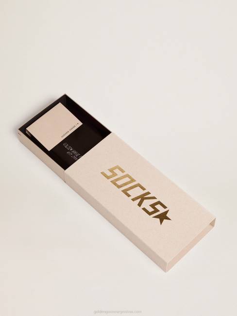 Golden Goose mujer calcetines colección estrella negra con estrella blanca a contraste 6846342