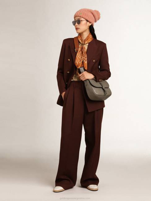 Golden Goose mujer gorro de lana rosa palo con pompón colección travel 6846393