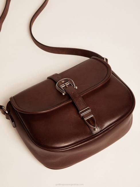 Golden Goose mujer bolso rodeo mediano en piel color tostado oscuro 6846491