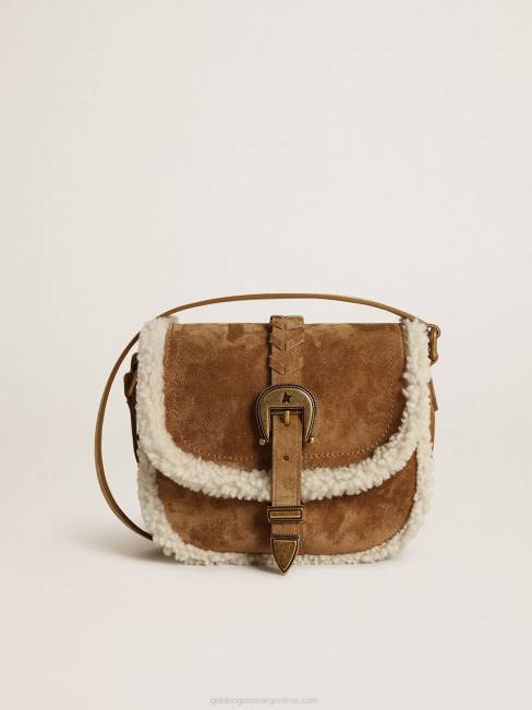 Golden Goose mujer bolso rodeo pequeño de ante con detalles de borrego 6846458