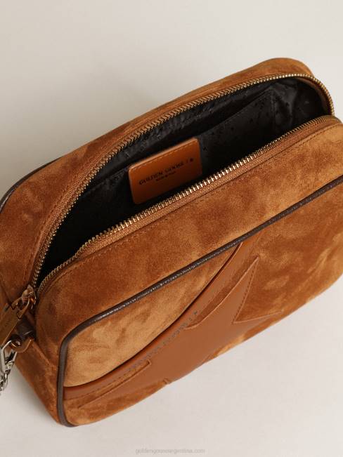 Golden Goose mujer Bolso estrella de ante color tabaco con estrella de piel tono sobre tono 6846486