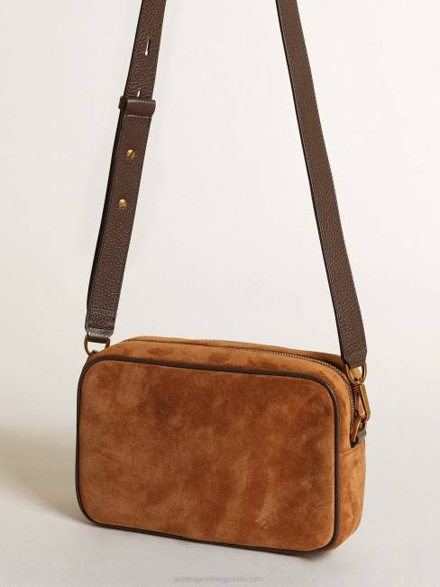 Golden Goose mujer Bolso estrella de ante color tabaco con estrella de piel tono sobre tono 6846486