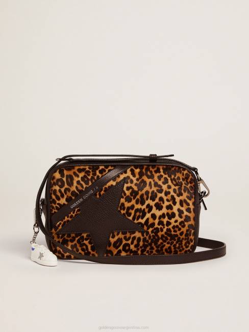 Golden Goose mujer bolso estrella de piel de potro con estampado de leopardo 6846453